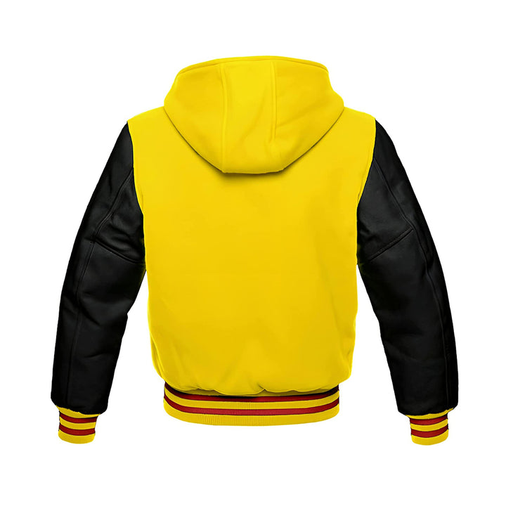 Modren Hoodie Varsity Jacket With Leather Sleeves