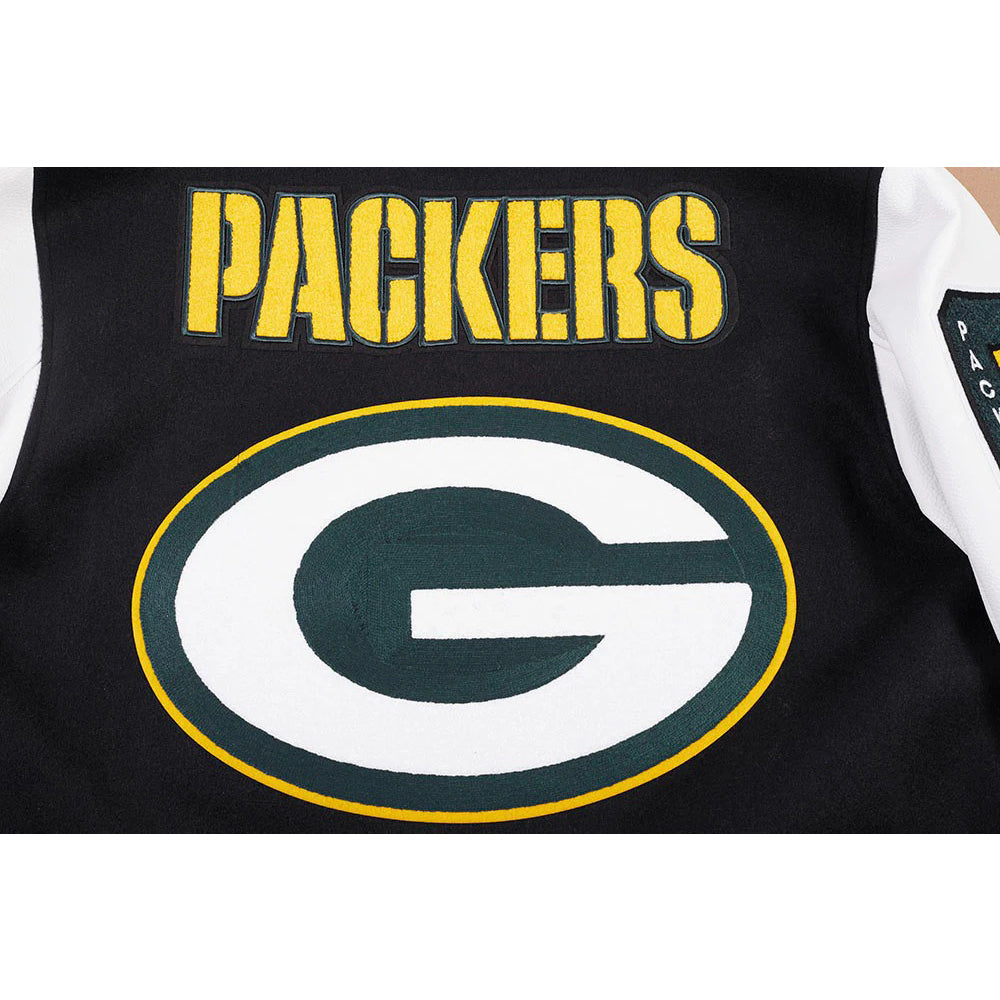 NFL GREEN BAY PACKERS MASHUP MEN'S RIB WOOL VARSITY JACKET