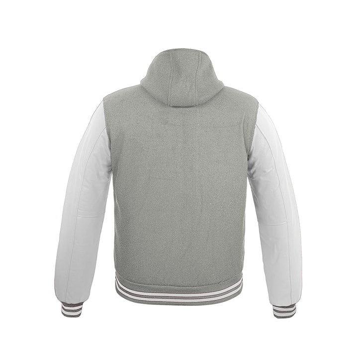Modren Hoodie Varsity Jacket With Leather Sleeves