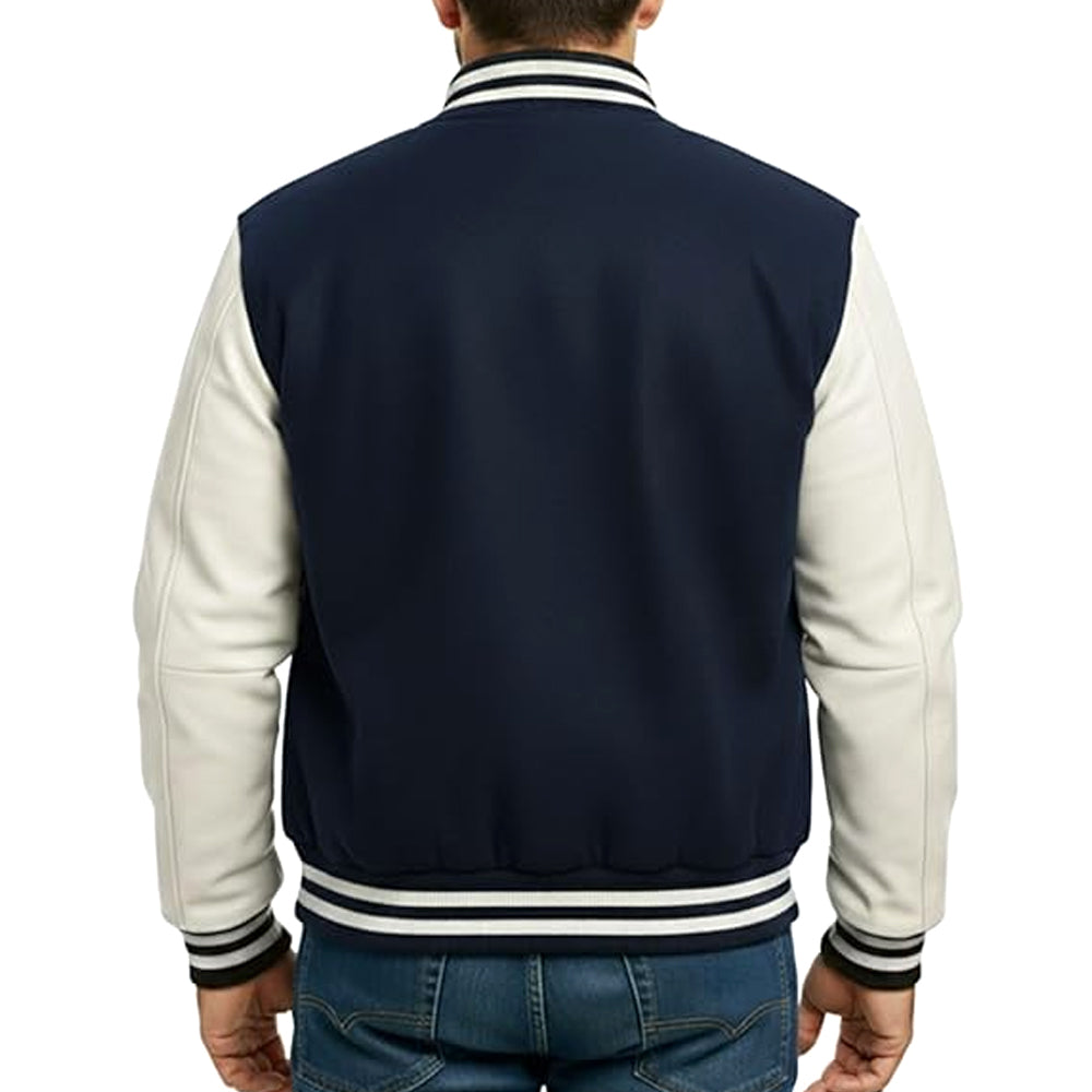 Premium Wool & Leather Varsity Jacket for Men
