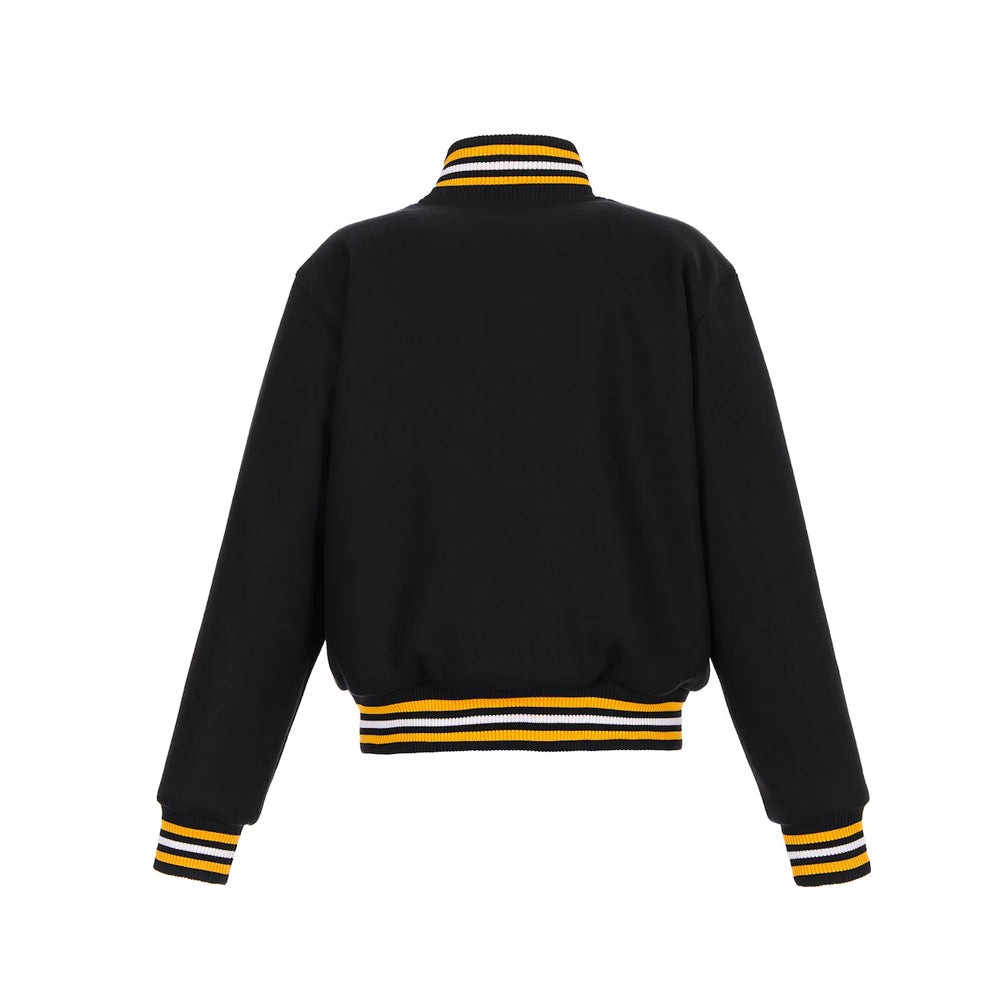 Women's Boston Bruins JH Design Black Domestic All-Wool Embroidered Full-Zip Jacket