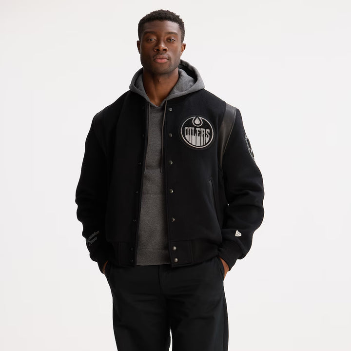 Men's Carolina Hurricanes Todd Snyder Dark Heather Gray Cashmere Full-Snap Varsity Jacket