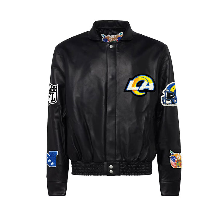Men's Los Angeles Rams Jeff Hamilton Black Leather Full-Snap Jacket