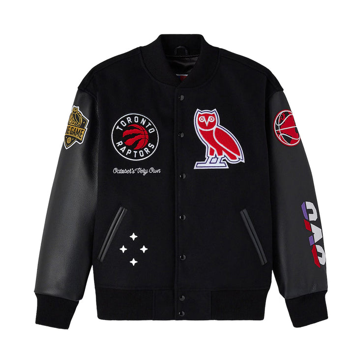 Men's Toronto Black Full-Snap Varsity Jacket