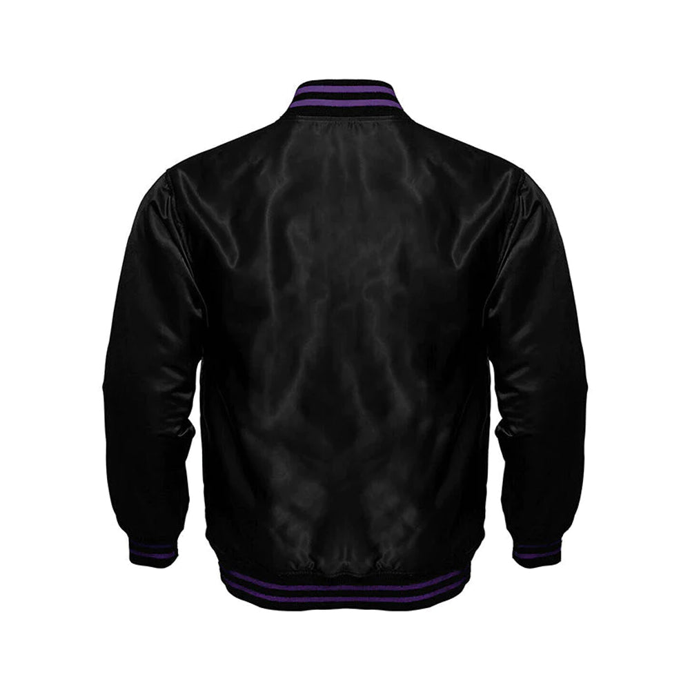 Minnesota Vikings Starter Locker Room Satin Varsity Full-Snap Jacket – Black