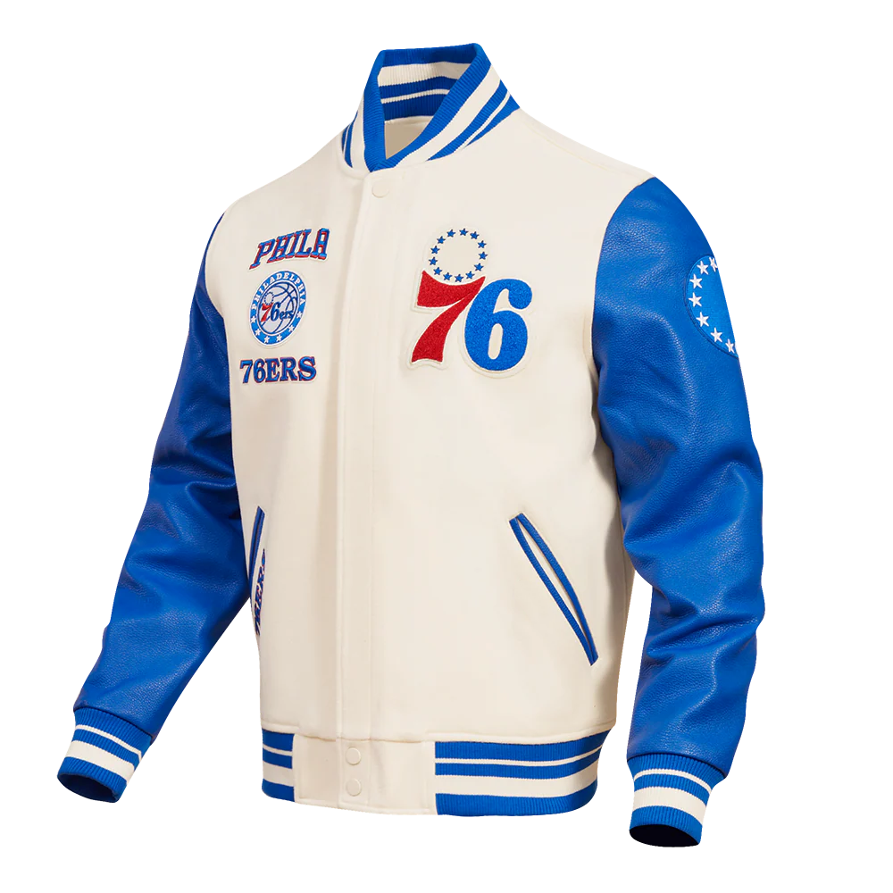 Varsity jacket with Philadelphia 76ers logo
