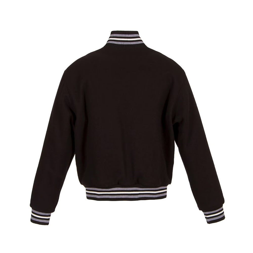 Women's Los Angeles Kings JH Design Black Domestic All-Wool Embroidered Full-Zip Jacket