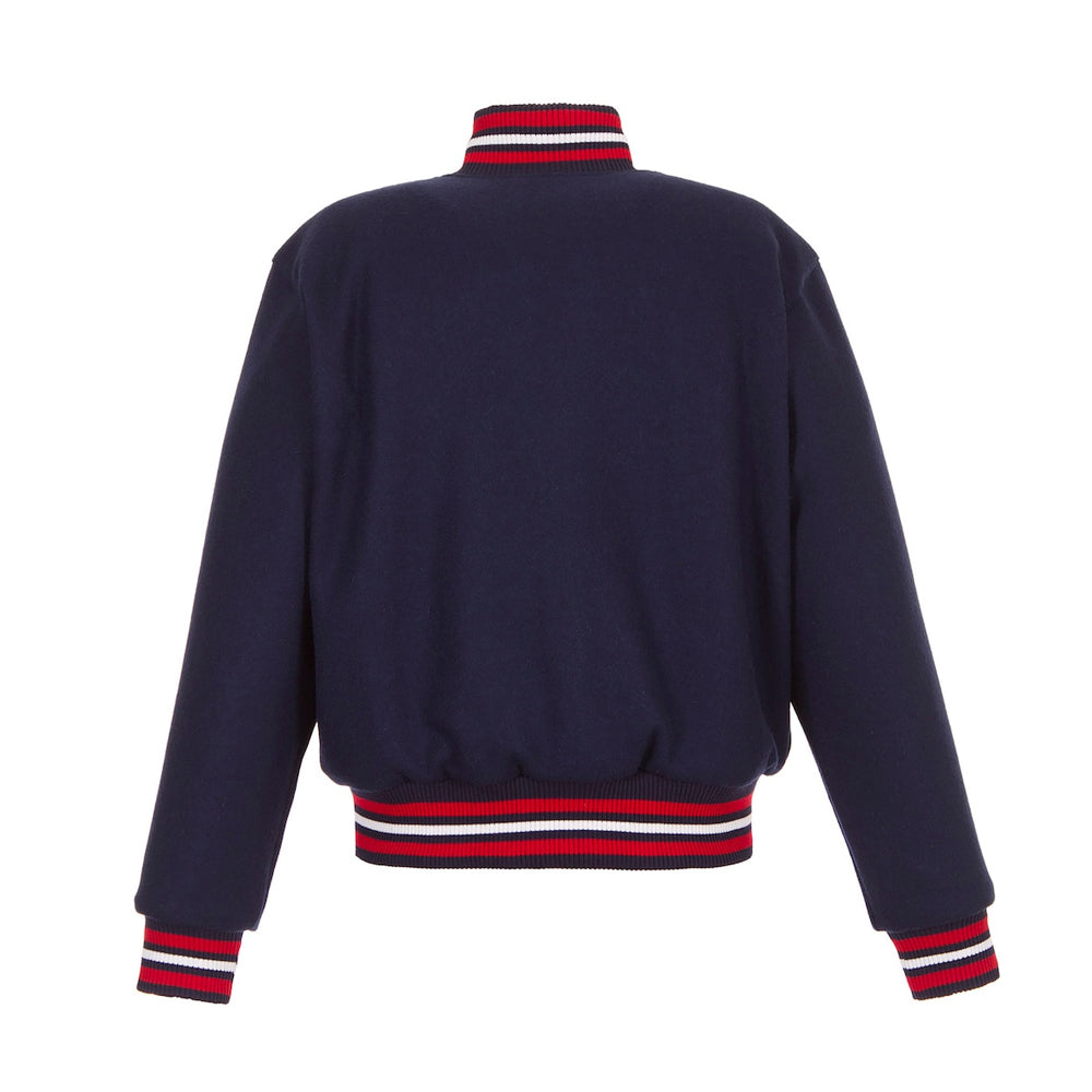 Women's Florida Panthers JH Design Navy Domestic All-Wool Embroidered Full-Zip Jacket