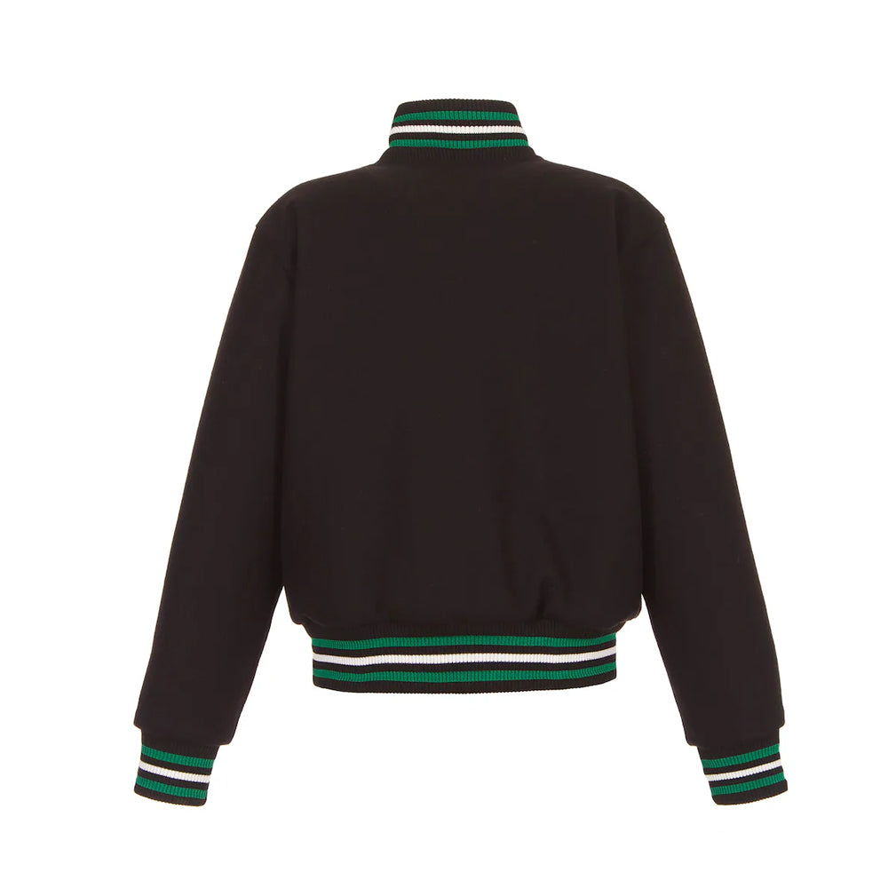 Women's Dallas Stars JH Design Black Domestic All-Wool Embroidered Full-Zip Jacket