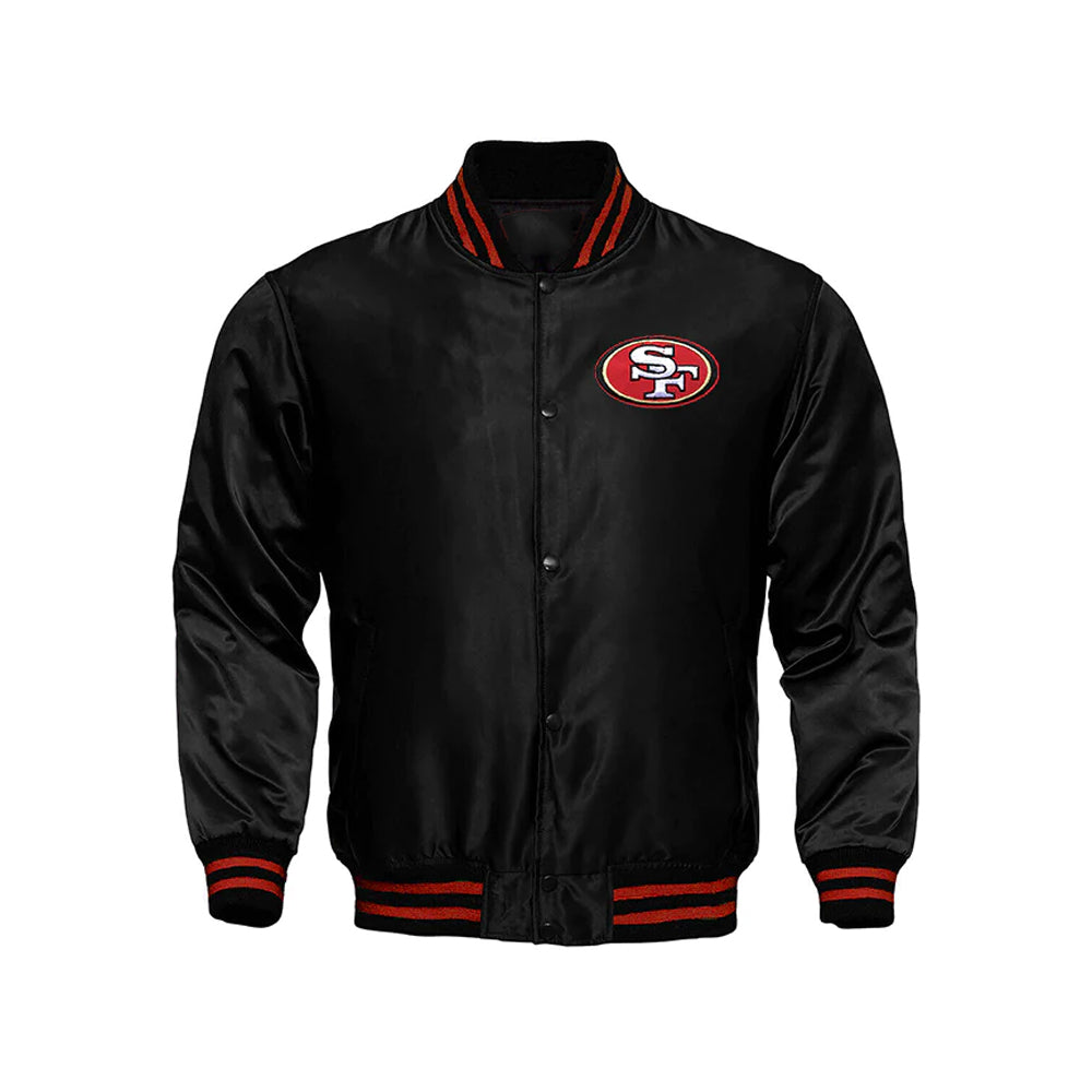 San Francisco Starter Locker Room Satin Varsity Full-Snap Jacket – Black