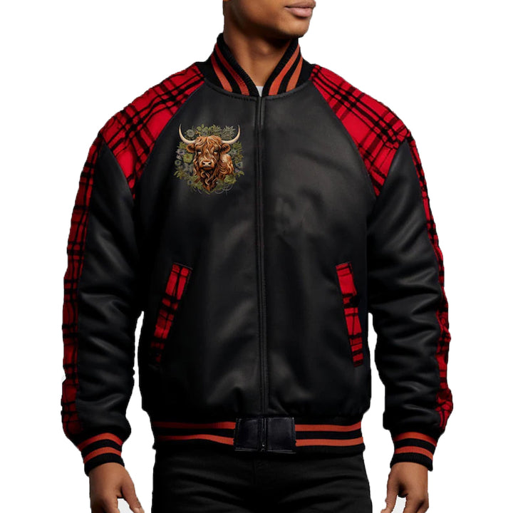 Stag Crest Varsity Jacket Highland Bull Embroidery