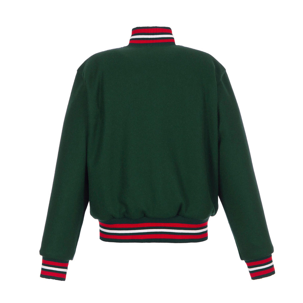 Women's Minnesota Wild JH Design Green Domestic All-Wool Embroidered Full-Zip Jacket