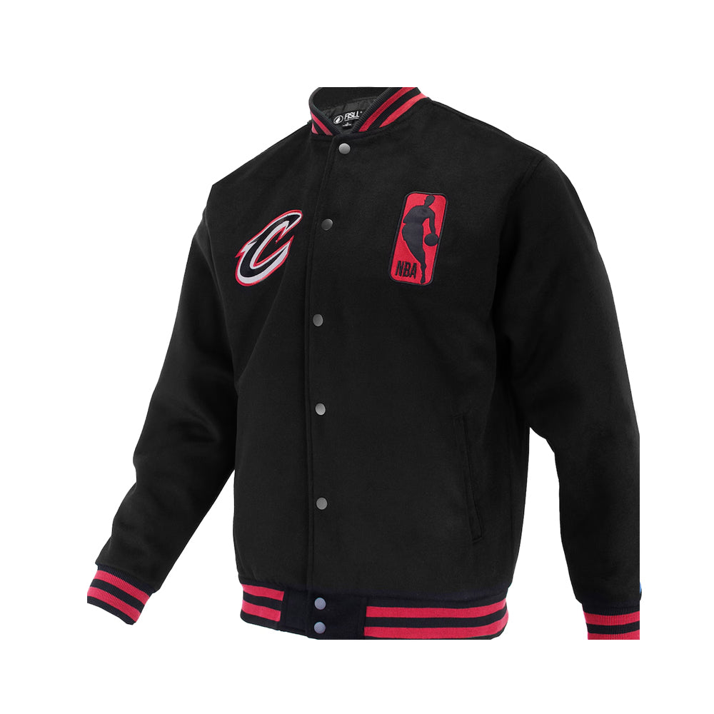 Unisex Cleveland Cavaliers FISLL Black Logoman Shadow Collection Full-Snap Varsity Jacket