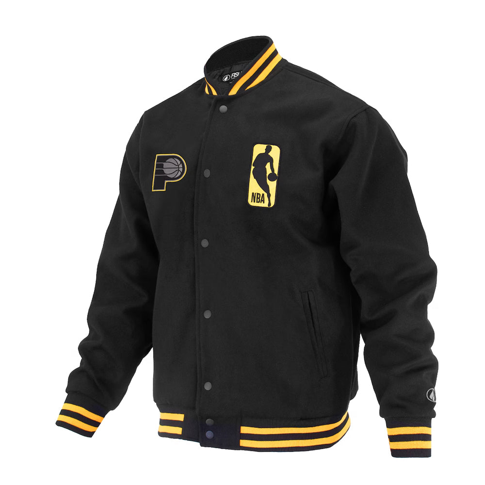 Unisex Indiana Pacers FISLL Black Logoman Shadow Collection Full-Snap Varsity Jacket