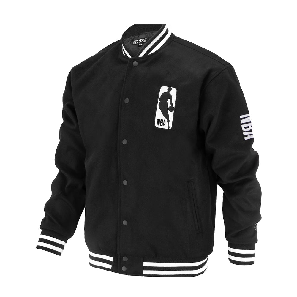 Unisex NBA FISLL Black Logoman Shadow Collection Full-Snap Varsity Jacket