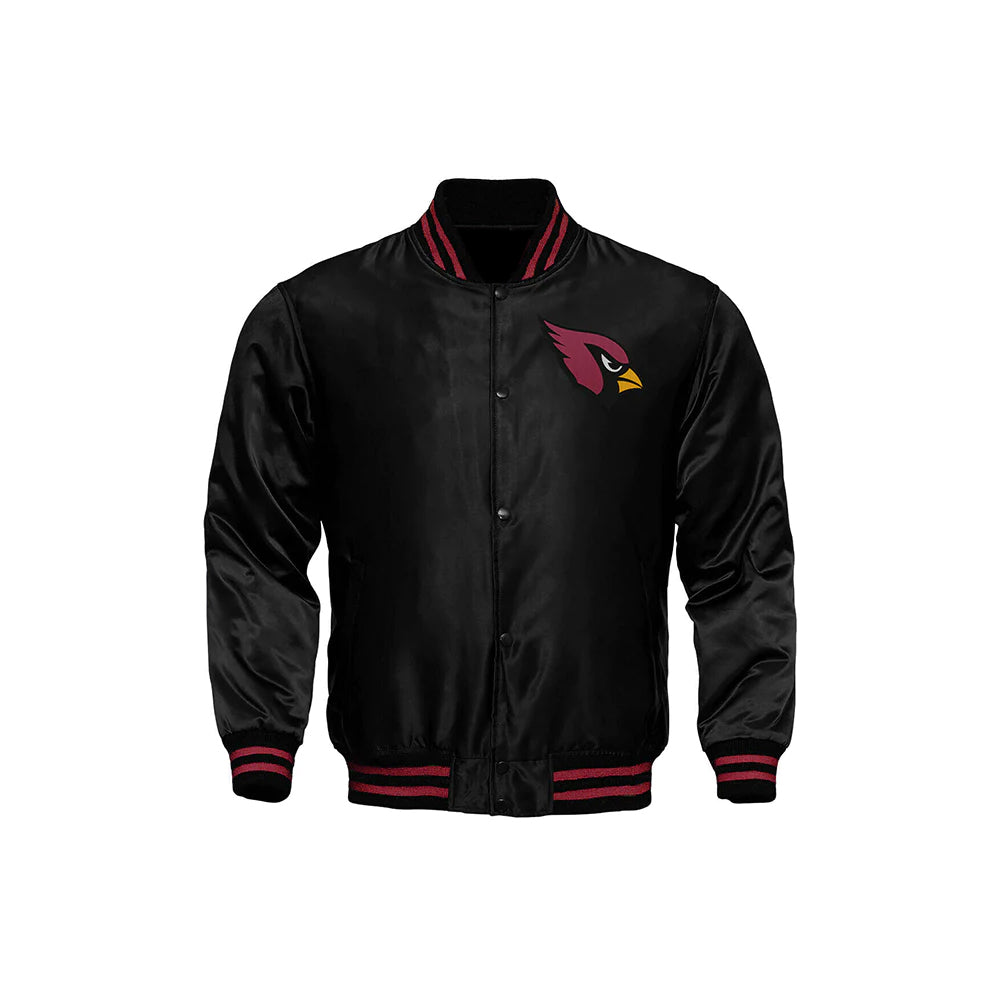 Arizona Cardinals Starter Locker Room Satin Varsity Full-Snap Jacket – Black
