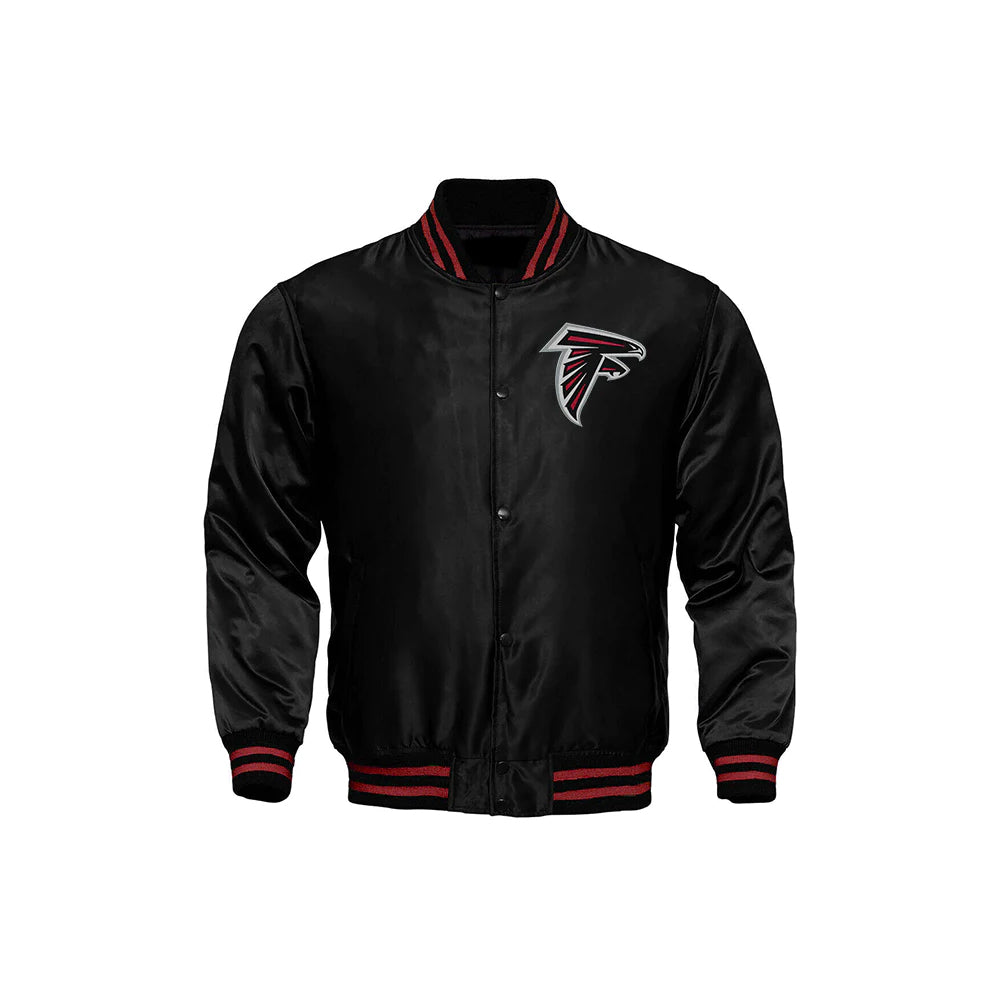 Atlanta Falcons Starter Locker Room Satin Varsity Full-Snap Jacket – Black