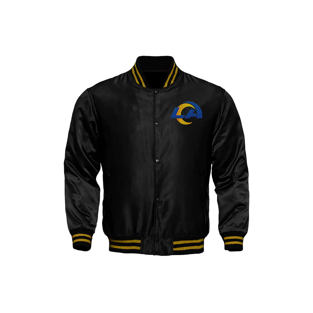 Los Angeles Rams Starter Locker Room Satin Varsity Full-Snap Jacket – Black