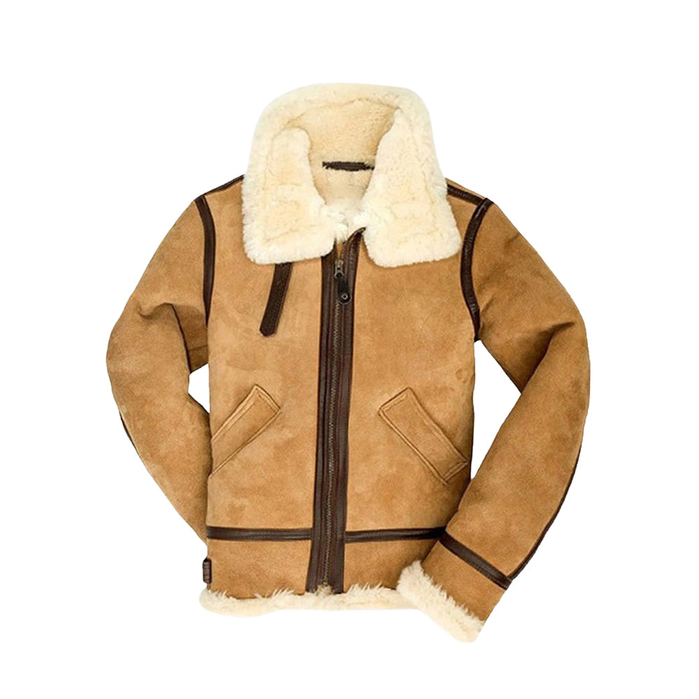 Women B3 Bomber Suede Leather Shearling Jacket