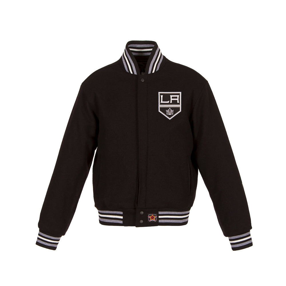 Women's Los Angeles Kings JH Design Black Domestic All-Wool Embroidered Full-Zip Jacket