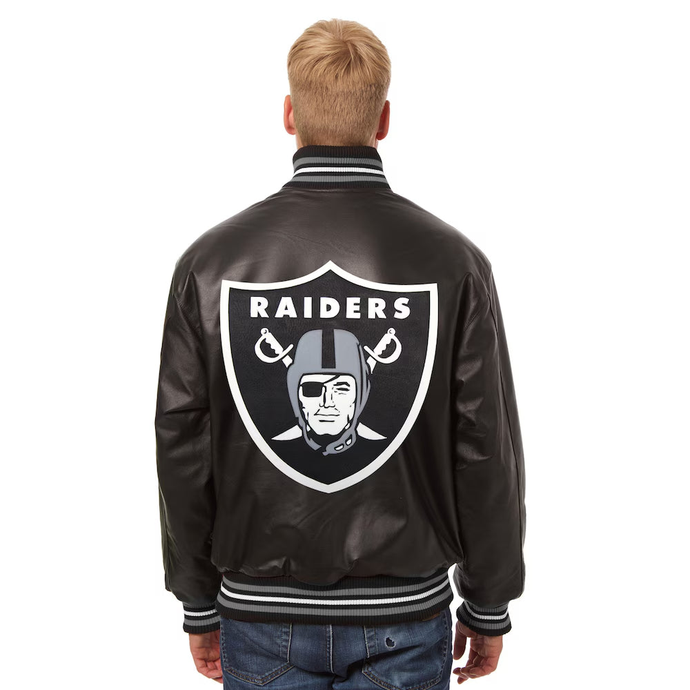 Men's Las Vegas Raiders JH Design Black Leather Jacket