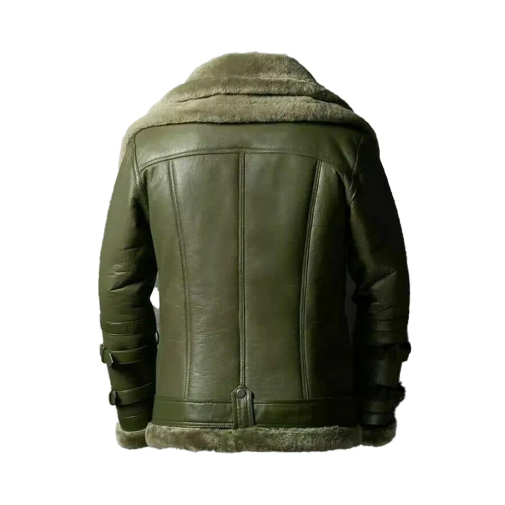Green RAF Shearling Bomber Jacket