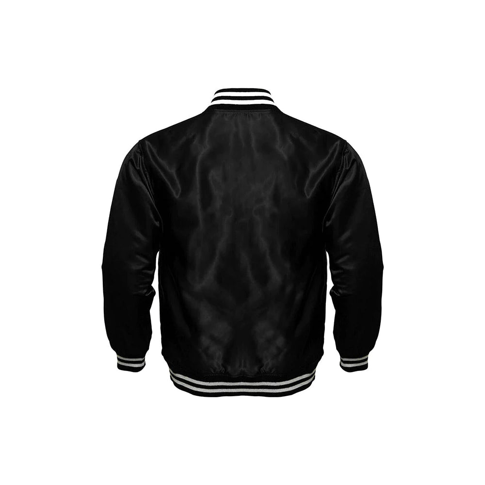 Detroit Lions Starter Locker Room Satin Varsity Full-Snap Jacket – Black