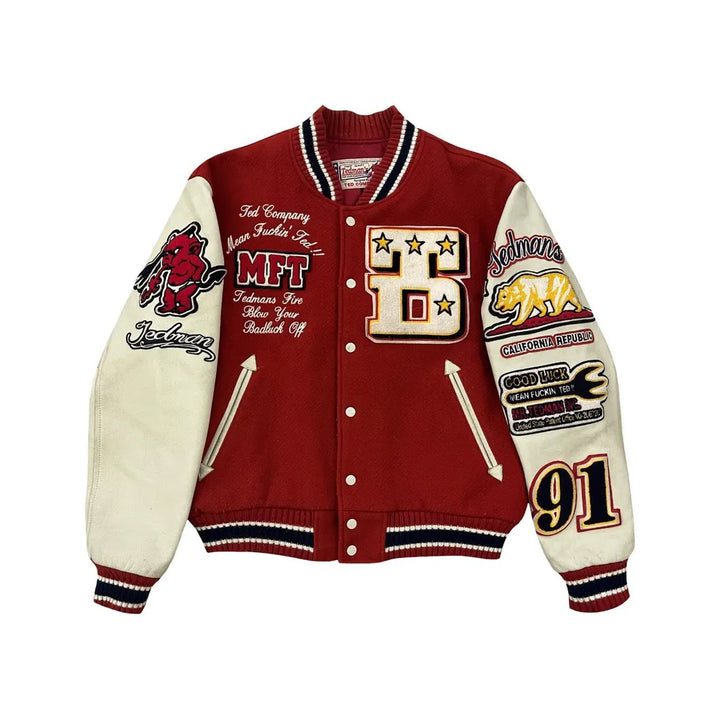 Classic Letterman Premium Varsity Jacket – Wool Body & Leather Sleeves