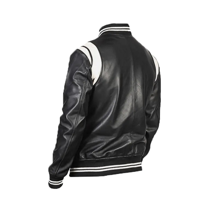 Premium Men's Black Varsity Leather Jacket