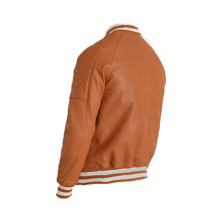 Men's Brown Leather Varsity Jacket