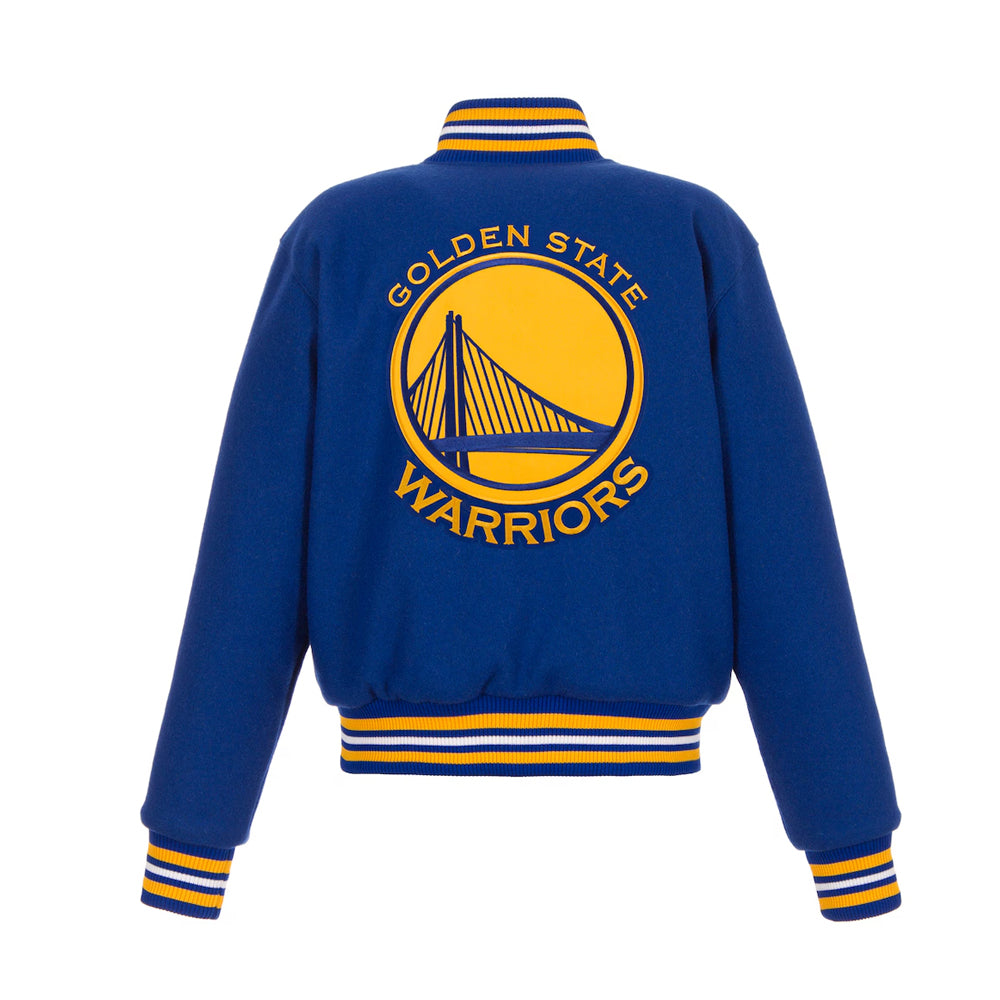 Women's Golden State Warriors JH Design Royal Embroidered Logo Wool Jacket