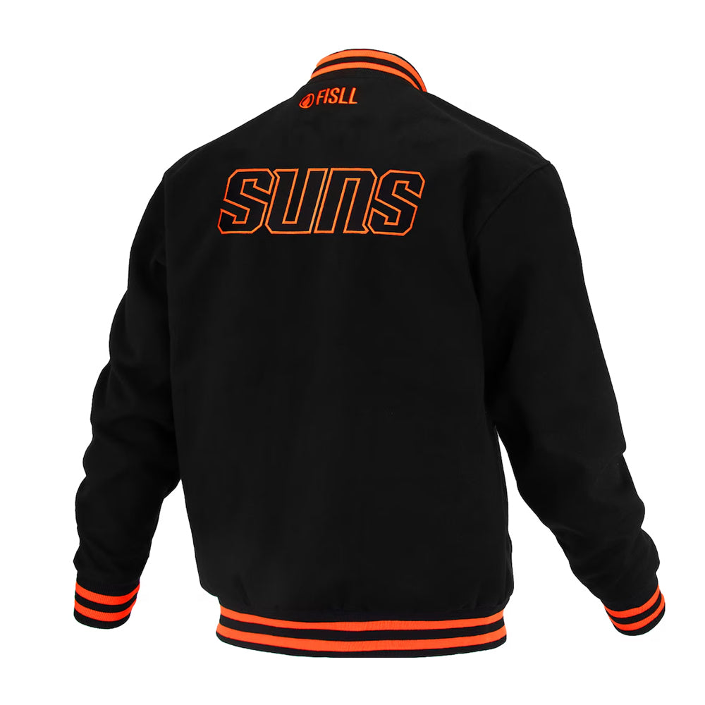 Unisex Phoenix Suns FISLL Black Logoman Shadow Collection Full-Snap Varsity Jacket