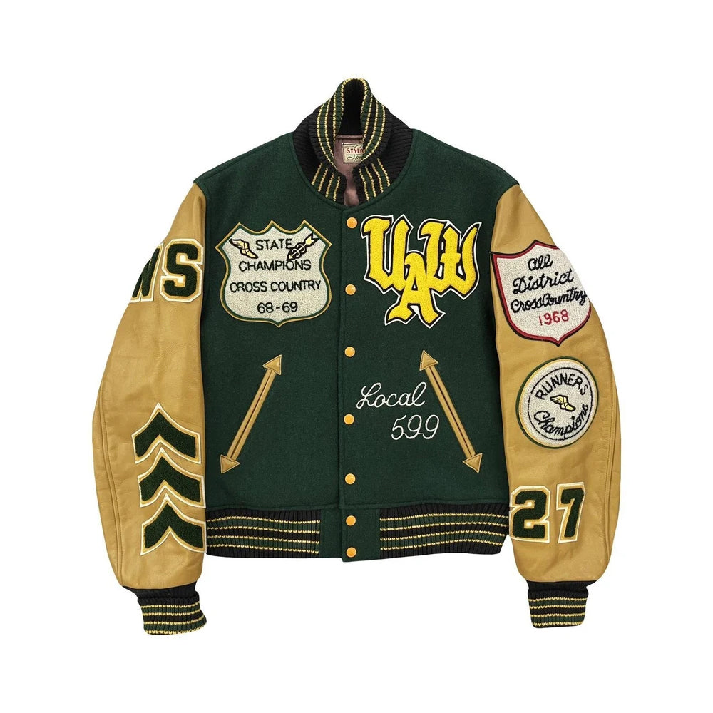 Classic Letterman Premium Varsity Jacket – Wool Body & Leather Sleeves