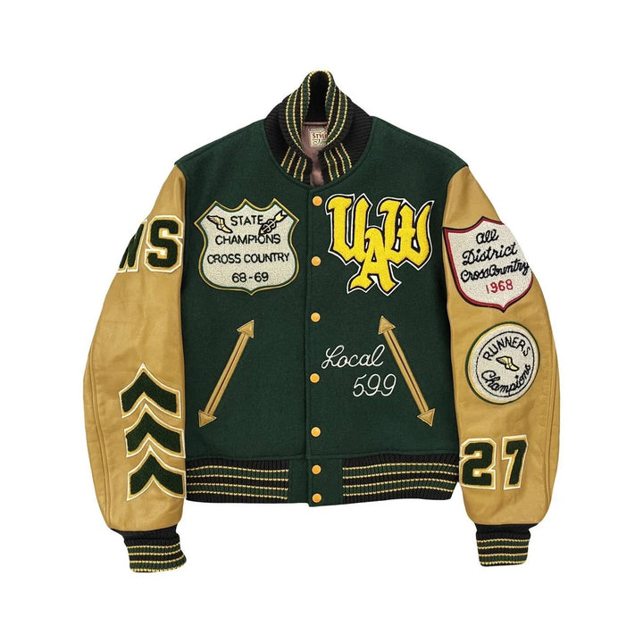 Classic Letterman Premium Varsity Jacket – Wool Body & Leather Sleeves