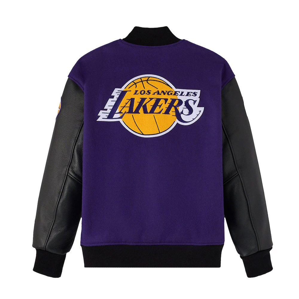 Men's Los Angeles Lakers OVO x NBA Purple Full-Snap Varsity Jacket