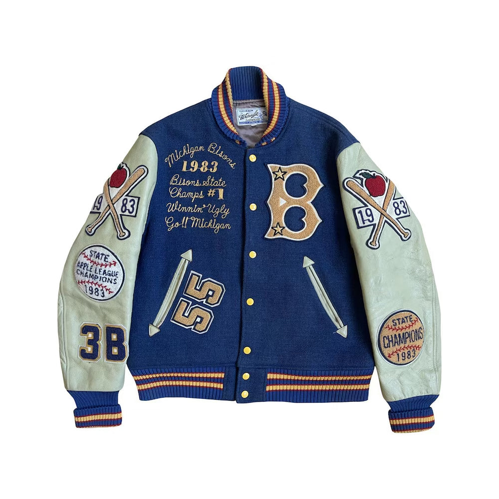 Classic Letterman Premium Varsity Jacket – Wool Body & Leather Sleeves