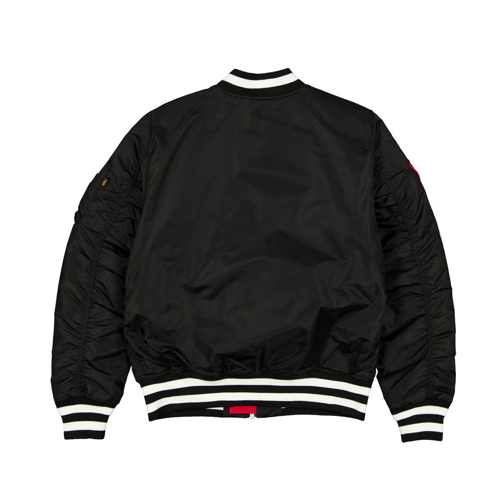 Men's New Era x Alpha Black Full-Zip Bomber Jacket