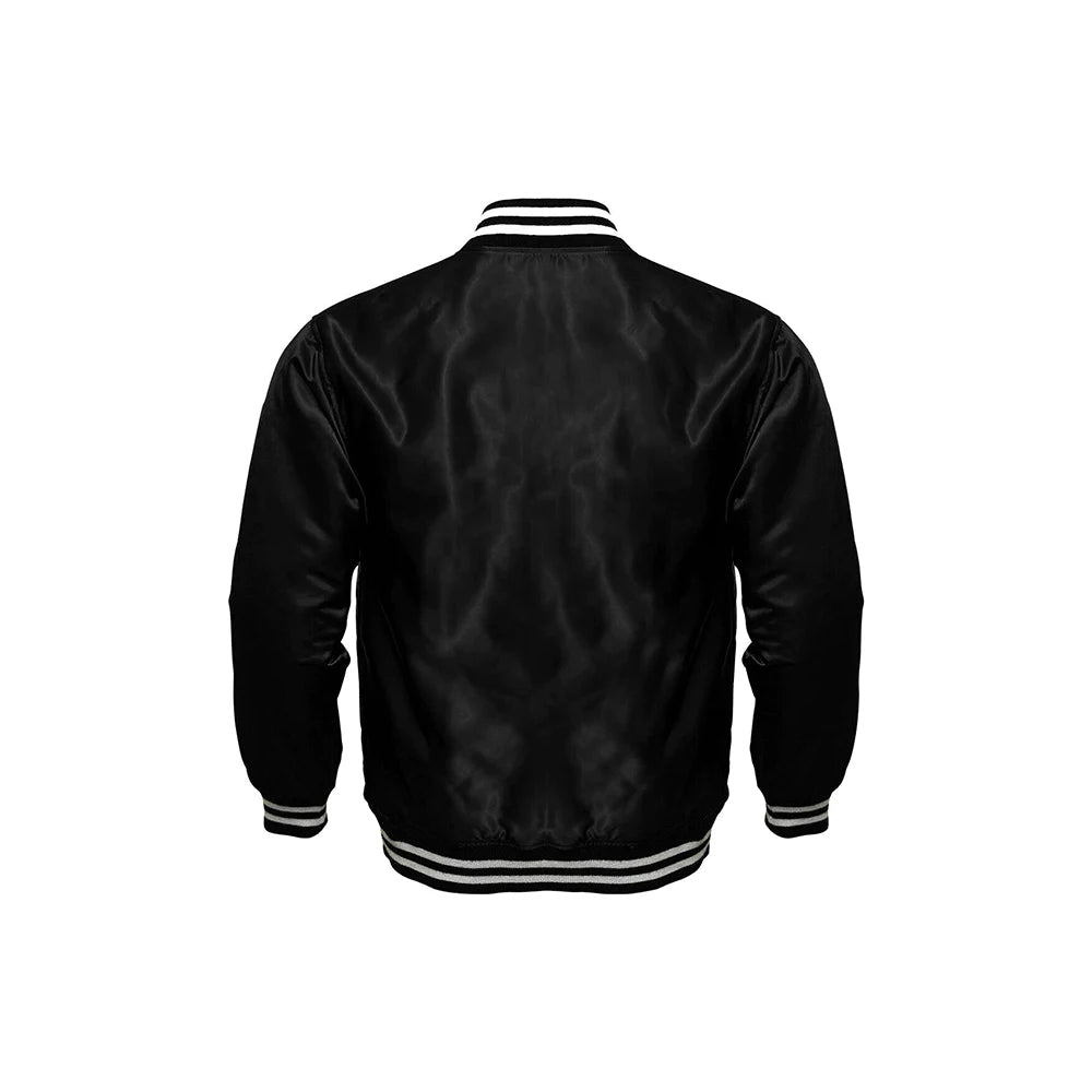 Las Vegas Raiders Starter Locker Room Satin Varsity Full-Snap Jacket – Black