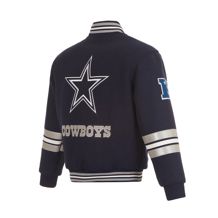 Men's Dallas Cowboys JH Design Navy Full-Zip Varsity Jacket