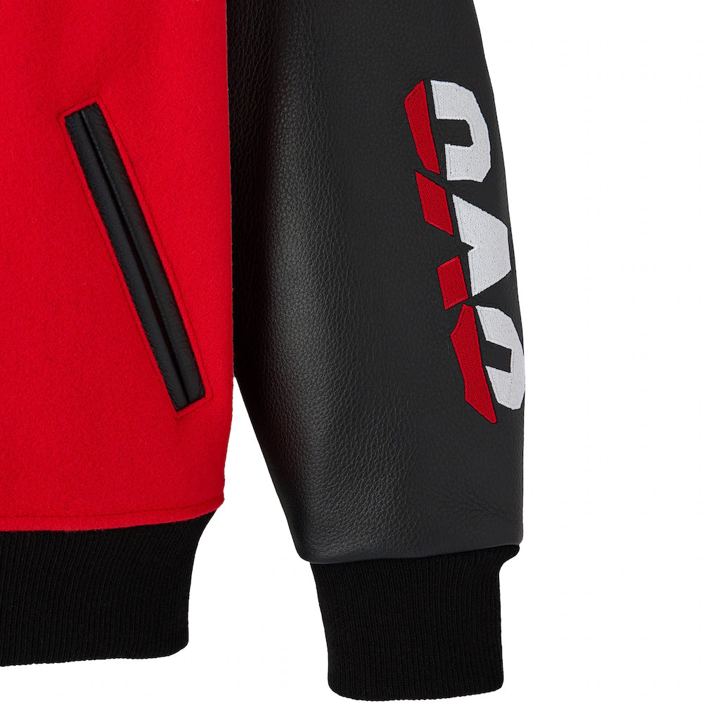 Men's Bulls Red Full-Snap Varsity Jacket