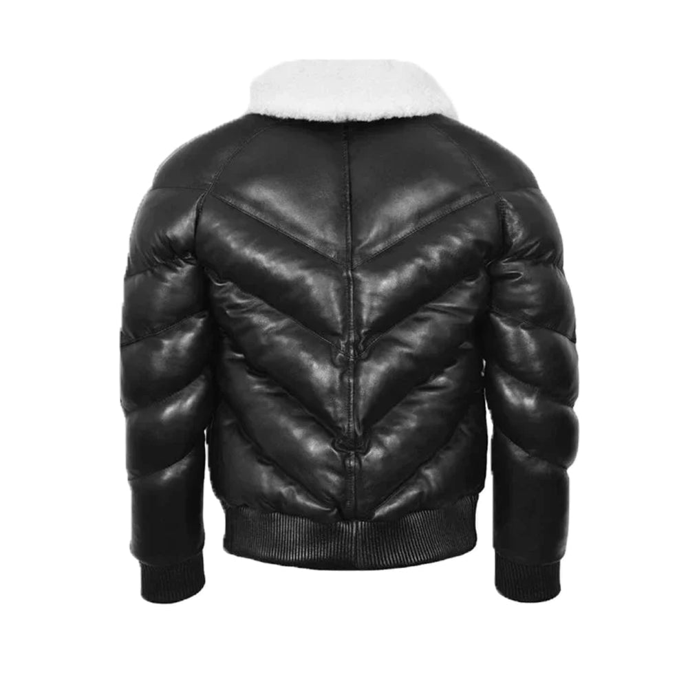 Ace Puffer Classic Padded Fur Collar Jacket White