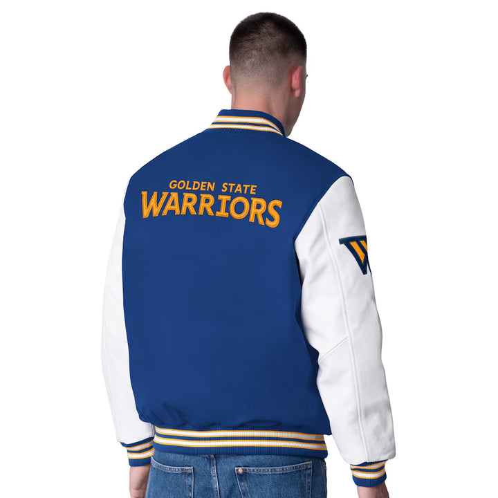 Men's Golden State Warriors Wool & Leather Full-Snap Varsity Jacket