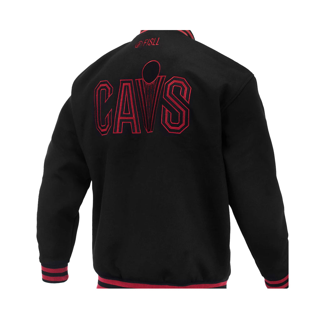 Unisex Cleveland Cavaliers FISLL Black Logoman Shadow Collection Full-Snap Varsity Jacket