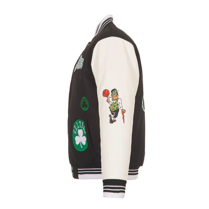 Men's Boston Celtics Black Gothic Full-Button Jacket