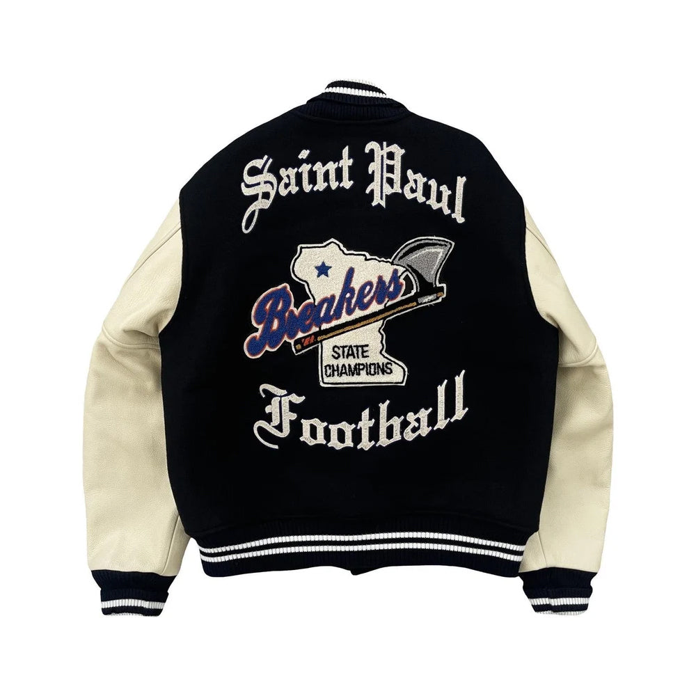 Classic Letterman Premium Varsity Jacket – Wool Body & Leather Sleeves