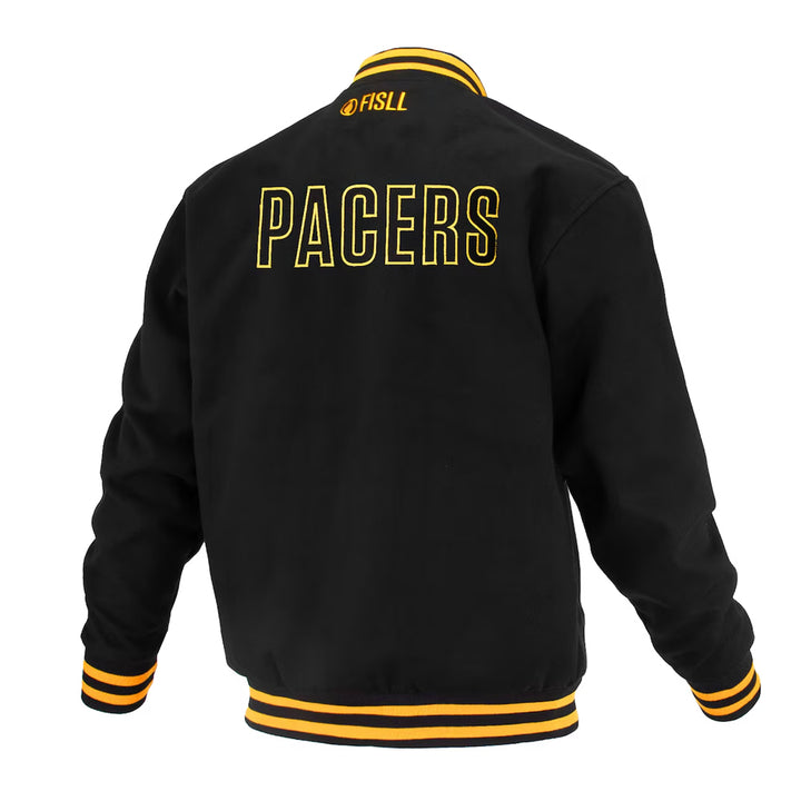 Unisex Indiana Pacers FISLL Black Logoman Shadow Collection Full-Snap Varsity Jacket