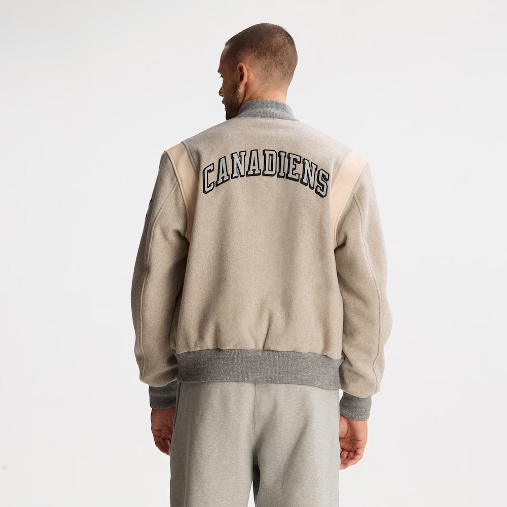 Men's Montreal Canadiens Todd Snyder Dark Heather Gray Cashmere Full-Snap Varsity Jacket