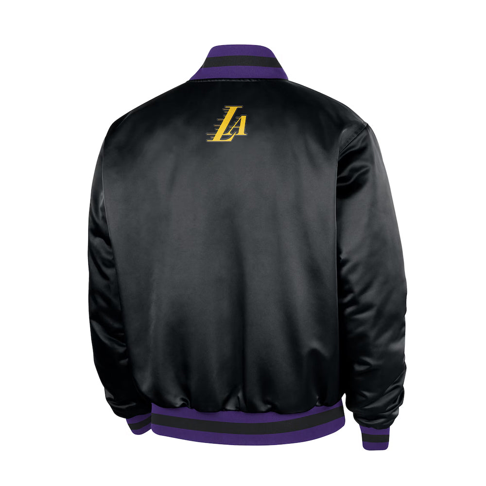 Men's Los Angeles Lakers Black 2025-26 City Edition Remix Courtside Full-Snap Bomber Jacket