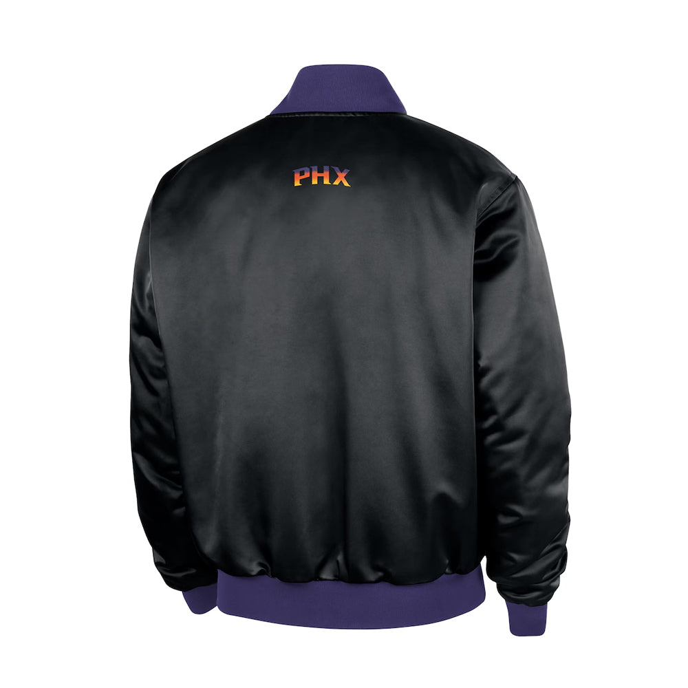 Men's Phoenix Suns Black Courtside Full-Snap Bomber Jacket