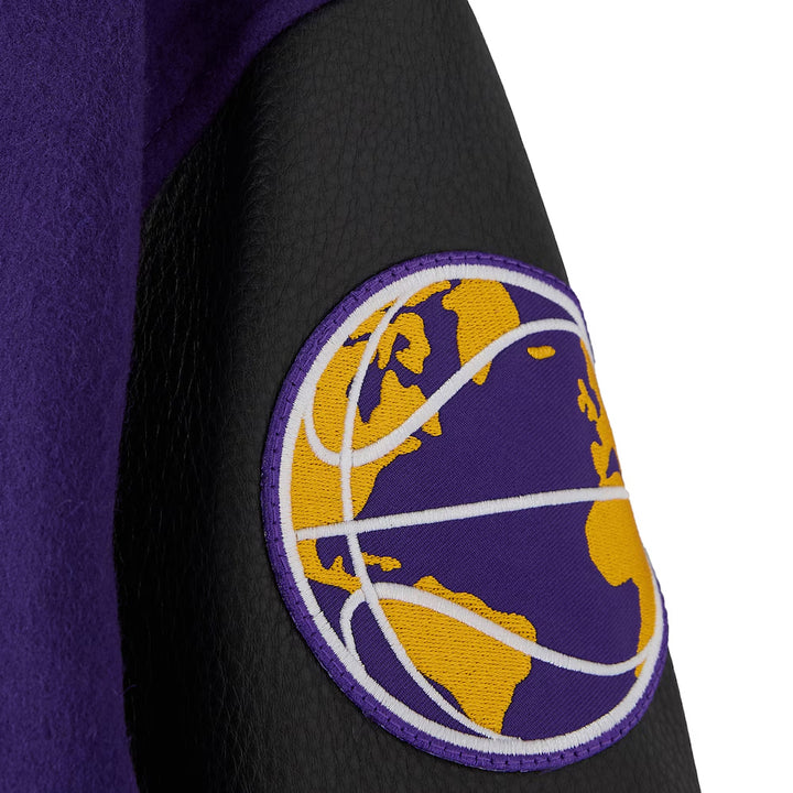 Men's Los Angeles Lakers OVO x NBA Purple Full-Snap Varsity Jacket